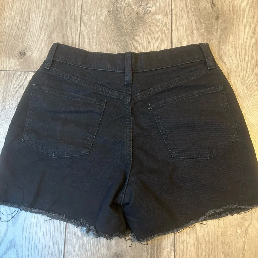 Old Navy Black High-Rise Button-Front Denim Shorts